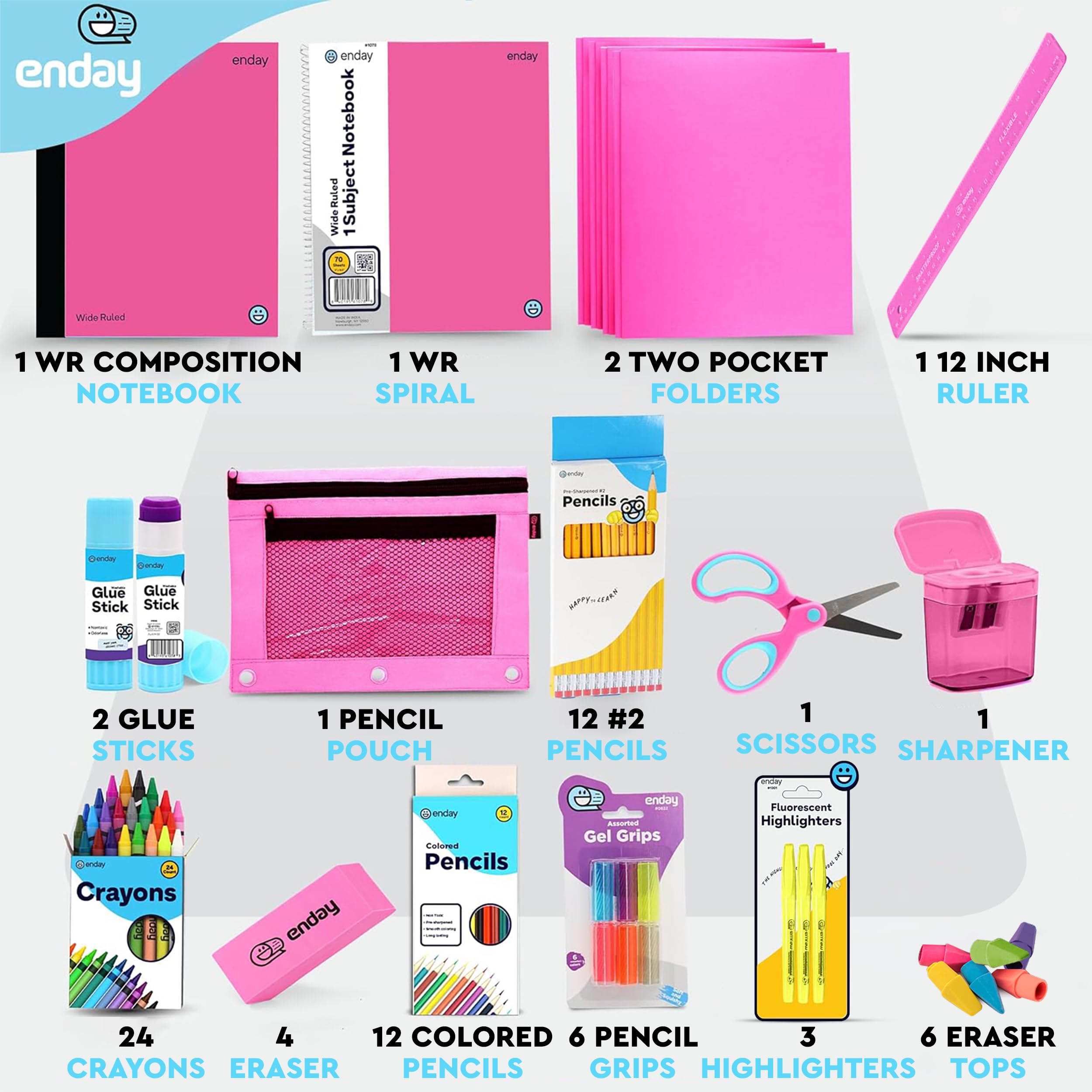 Foto 3 pulgar | Set De Útiles Escolares Enday Back To School Para Niños De K-5 - Venta Internacional.