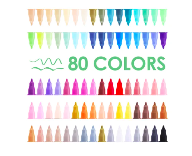 Foto 5 pulgar | 80 Colores Xtellar Marcadores Plumones Acrilico Punta Pincel Kit