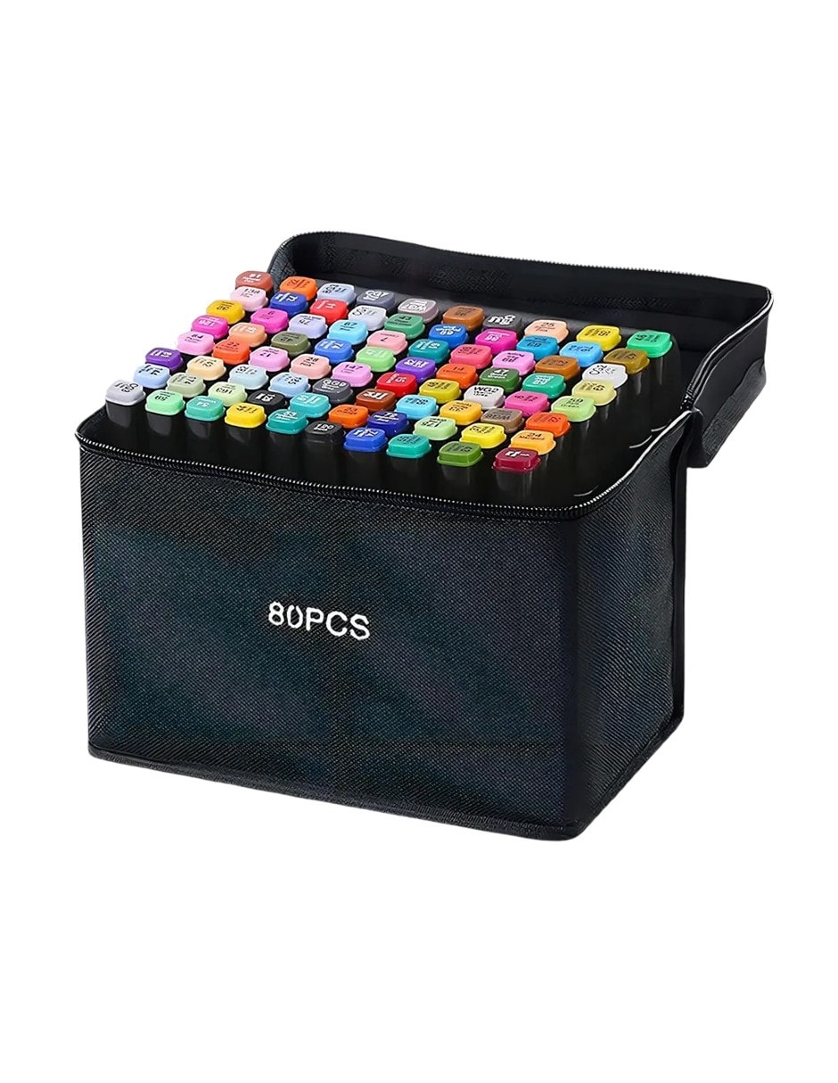 Marcadores Doble Punta Plumones Puntal De Pincel 80 Colores $465