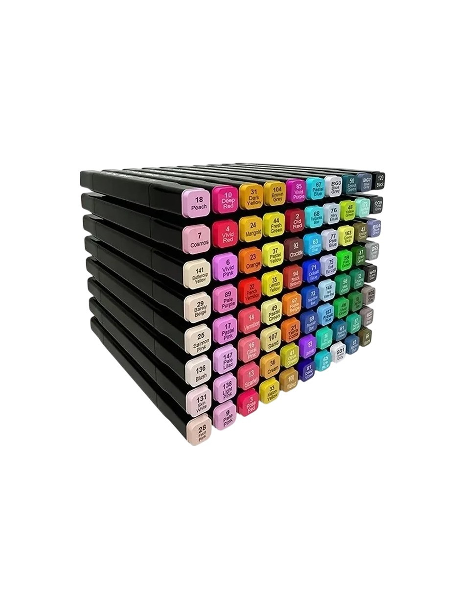 Foto 2 | Marcadores Doble Punta Plumones Puntal De Pincel 80 Colores