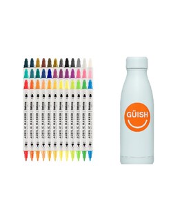 Foto 1 | 36 Marcadores Acrílicos De Doble Punta Arte Y Manualidades + Gratis Termo Güish De Regalo