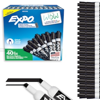 Foto 1 | Rotuladores De Borrado En Seco Expo Tinta Negra Con Bajo Olor Punta Cincelada 40 Unidades - Venta Internacional.