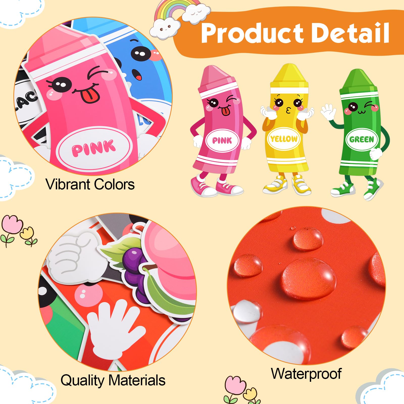 Foto 3 | Set De Tablones De Anuncios Outus Color Con Pósters De Crayones Para El Aula - Venta Internacional.