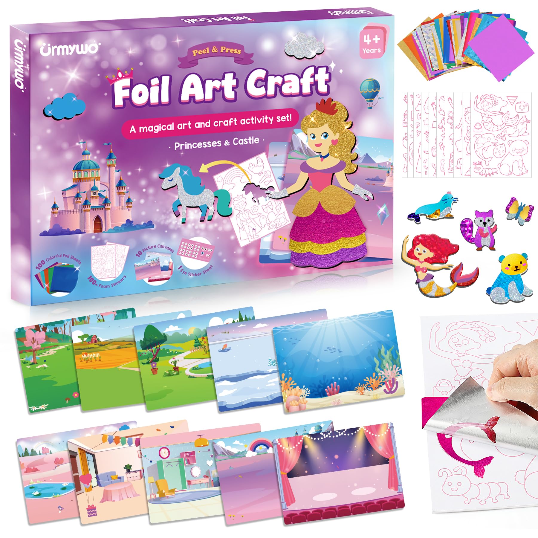 Foto 2 pulgar | Kit De Manualidades Con Lámina Urmywo Princess Para Niños De 4 A 8 Años - Venta Internacional.