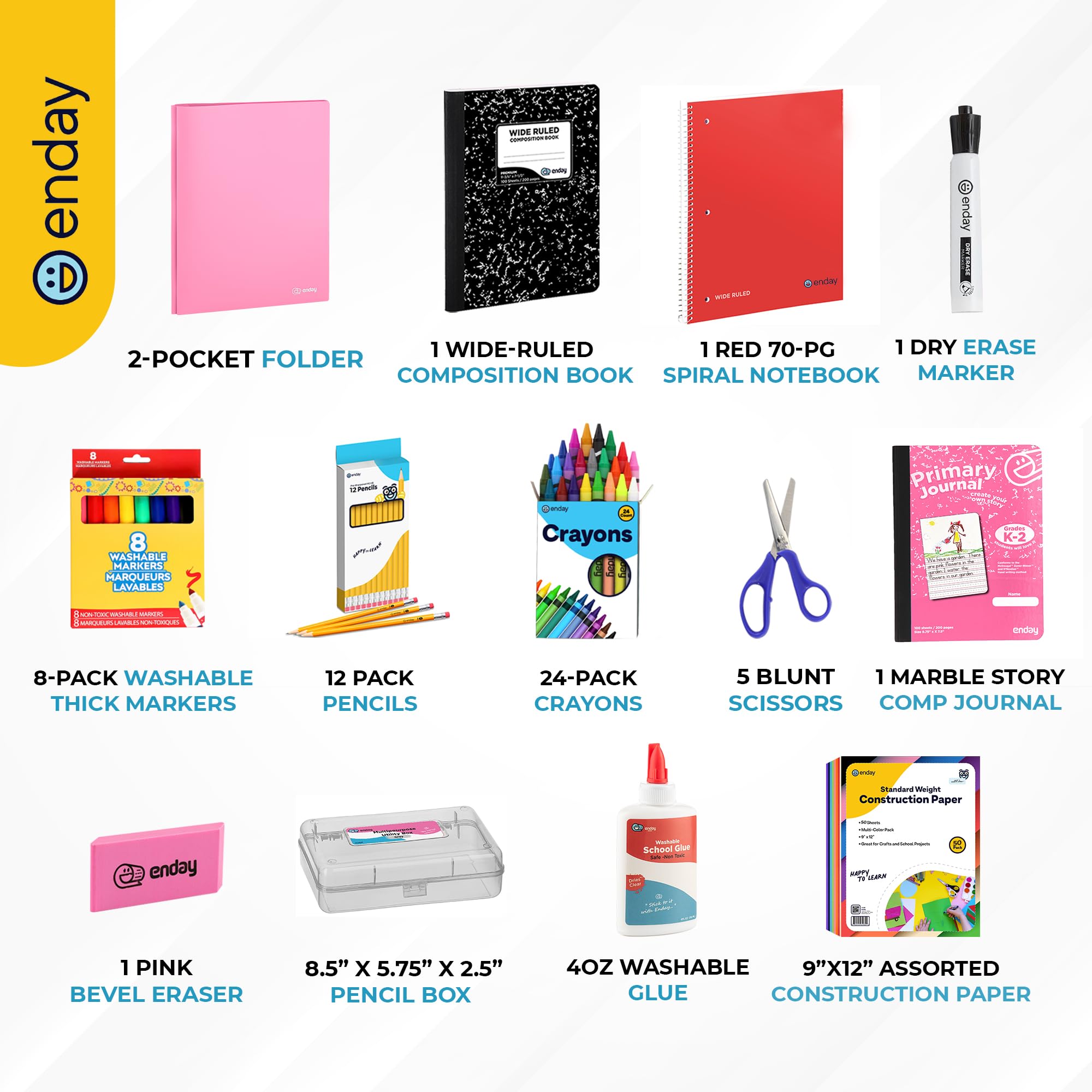 Foto 4 pulgar | Kit De Útiles Escolares Para Enday  Primer Grado Y Jardín De Infantes - Venta Internacional.