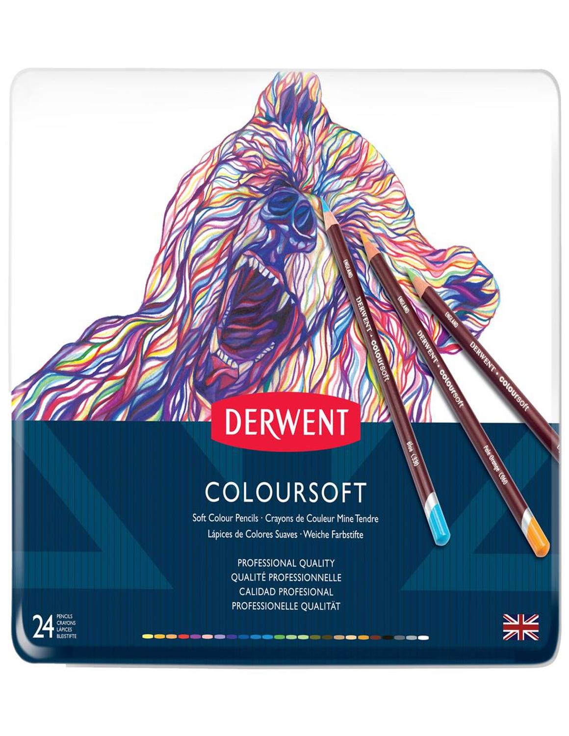 Caja Metálica Con 24 Lápices Coloursoft No. 0701027 Derwent