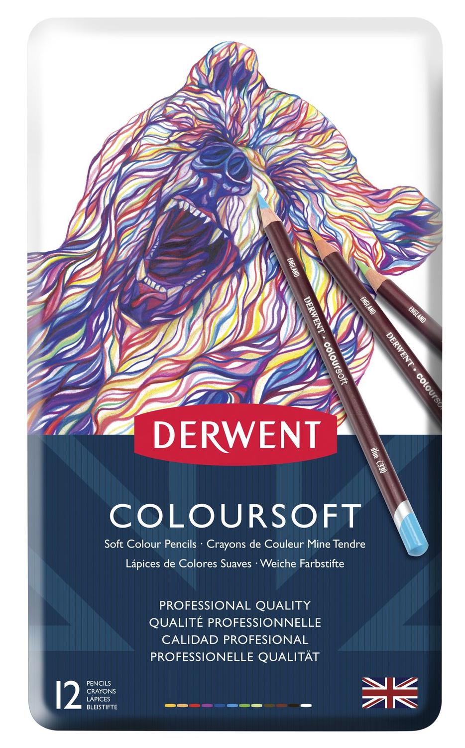 Foto 4 | Caja Metálica Con 12 Lápices Coloursoft Derwent