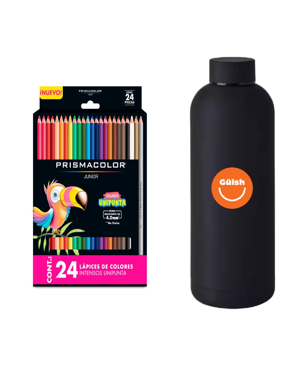Foto 2 pulgar | 24 Lápices De Colores Junior Intensos +  Gratis Termo Güish De Regalo