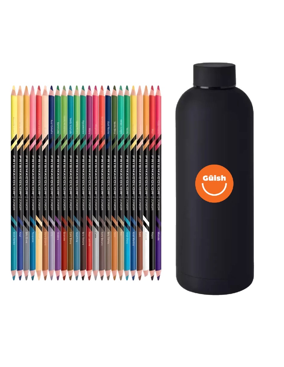Foto 2 pulgar | Lápices De Colores 24 Doble Punta + Gratis Termo Güish De Regalo