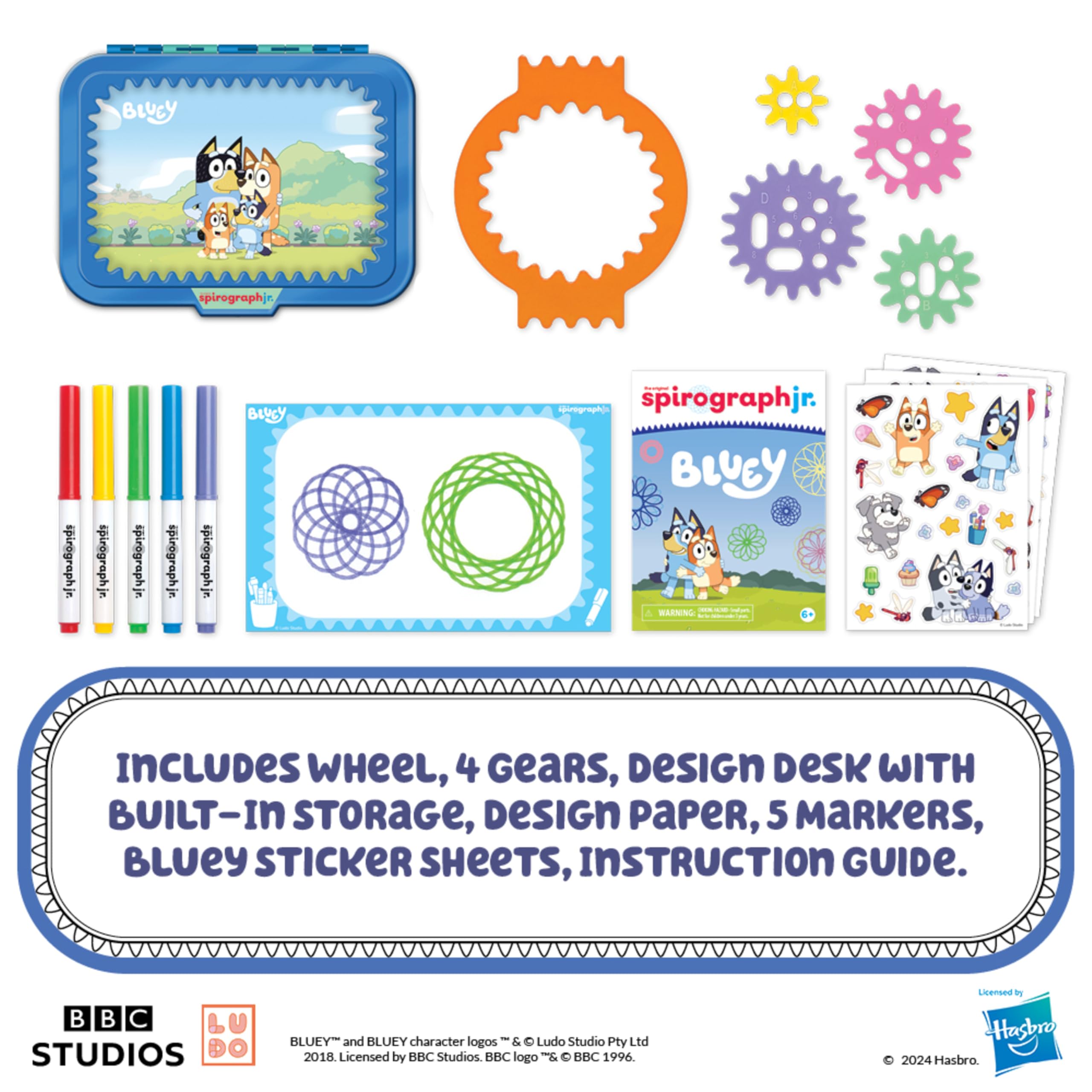 Foto 2 | Art Kit Spirograph Jr Bluey Toys Con Bloc De Dibujo Y Pegatinas - Venta Internacional.