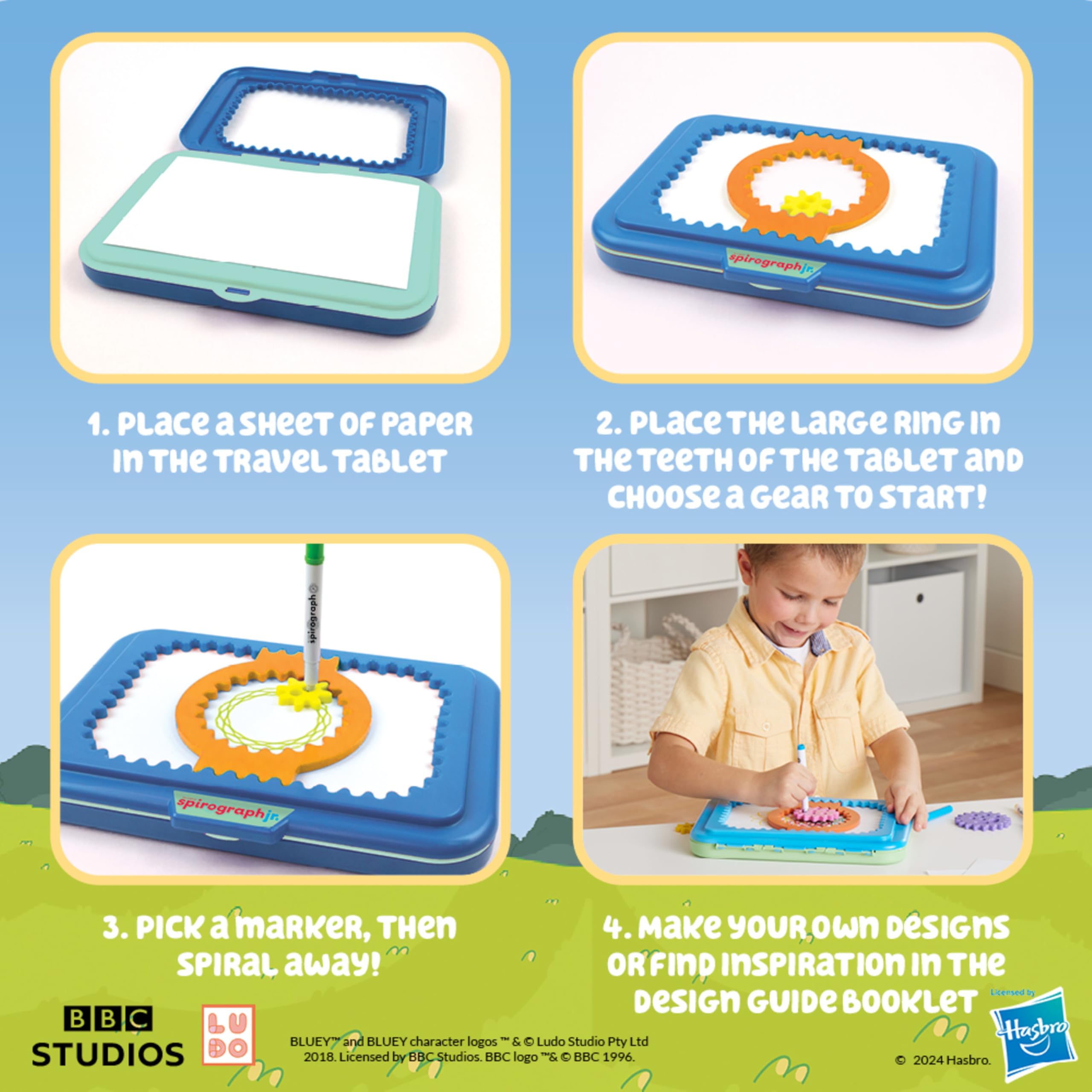 Foto 7 pulgar | Art Kit Spirograph Jr Bluey Toys Con Bloc De Dibujo Y Pegatinas - Venta Internacional.