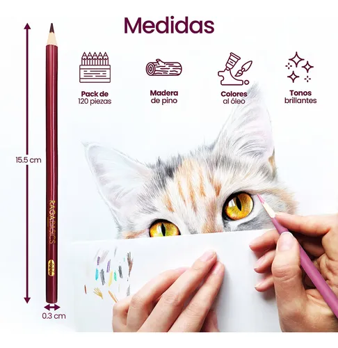 Foto 3 pulgar | Juego De Lapices  Xtellar Para Dibujar Pintar De Colores Vibrantes 120 Pz