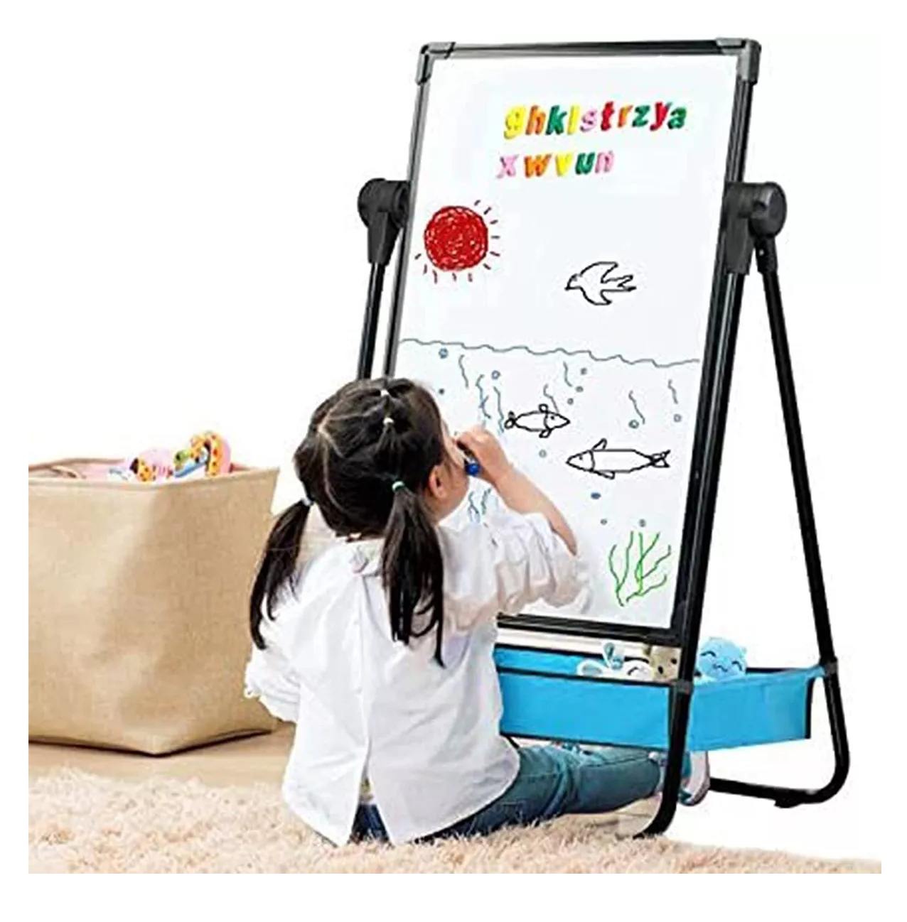 Foto 3 | Caballete De Arte Para Niños Con Tablero Blanco Y Negro