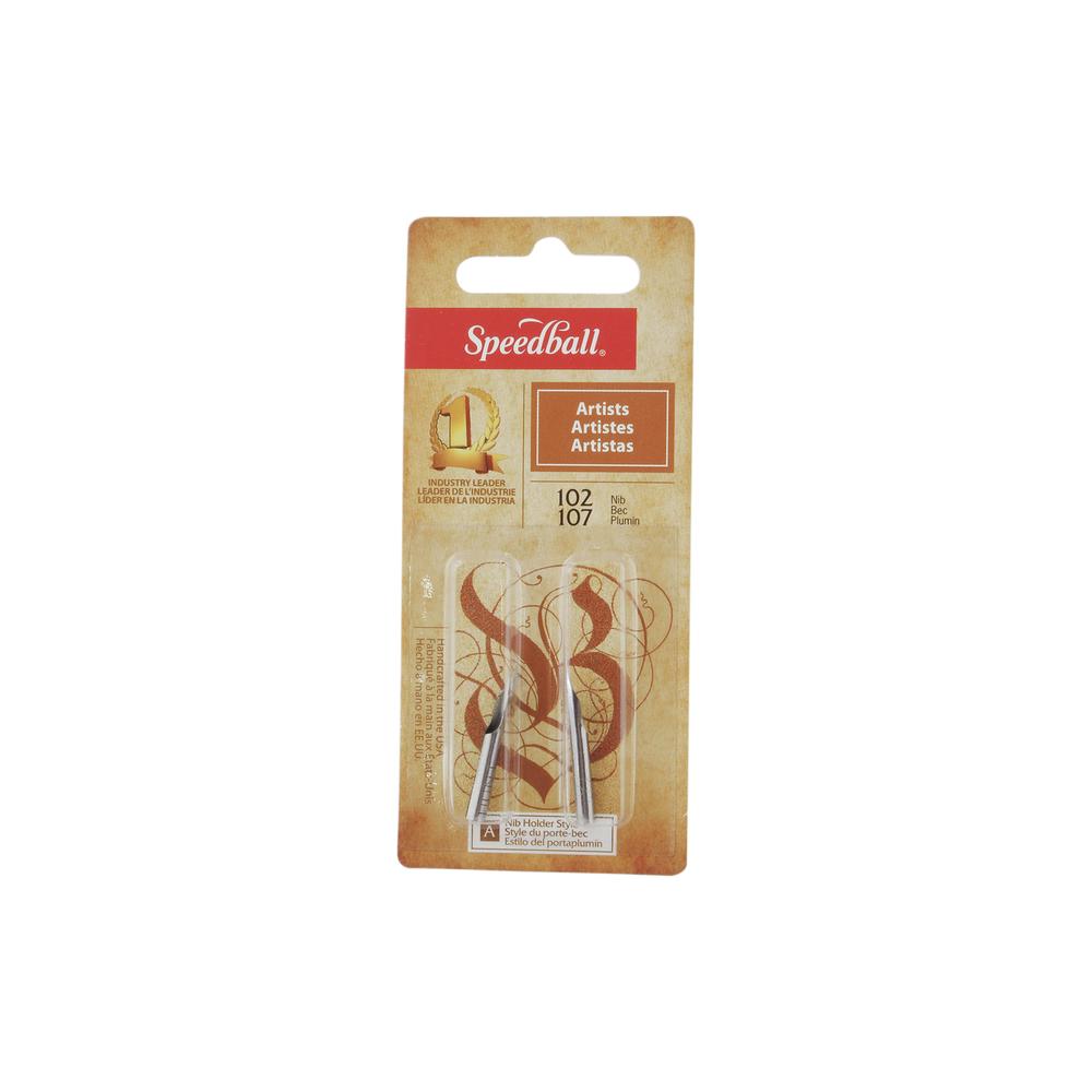 Set con 2 Plumillas SpeedBall Lettering & Drawing #102 y #107