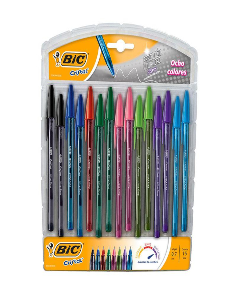 Foto 5 pulgar | Boligrafo Bic Cristal Tinta Surtidos + Termo Güish Gratis