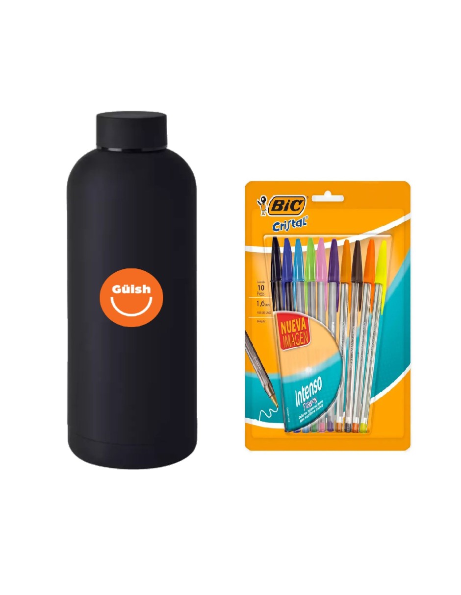 Foto 1 | Pluma Bolígrafo Bic Cristal Intenso Fashion 1.6mm + Termo Güish Gratis