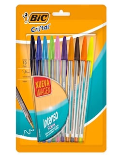 Foto 2 | Pluma Bolígrafo Bic Cristal Intenso Fashion 1.6mm + Termo Güish Gratis