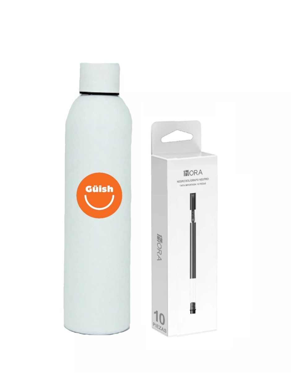 Bolígrafos De Tinta Negra Punta De 0.5mm 10 Piezas + Termo Güish Gratis