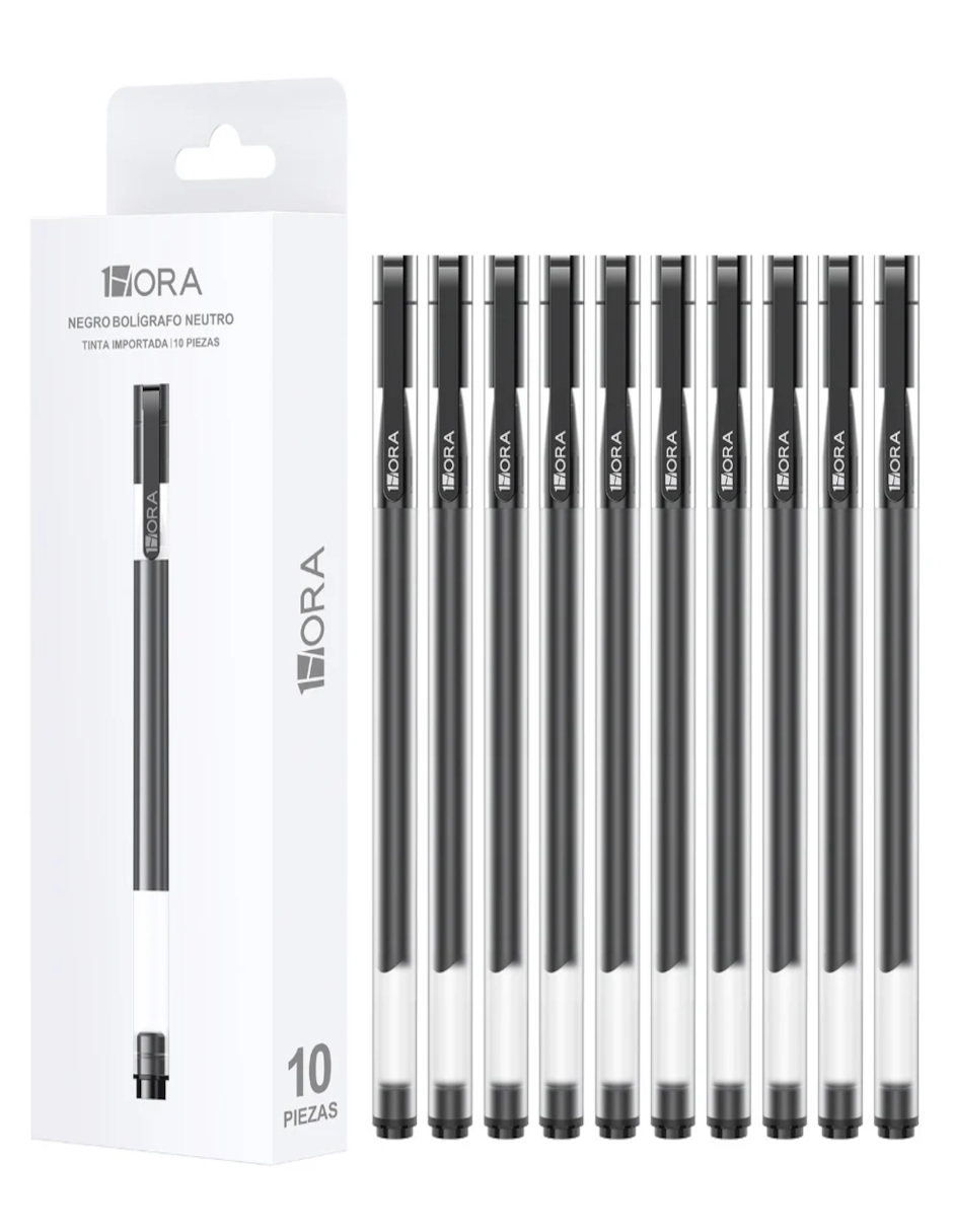 Foto 5 pulgar | Bolígrafos De Tinta Negra Punta De 0.5mm 10 Piezas + Termo Güish Gratis