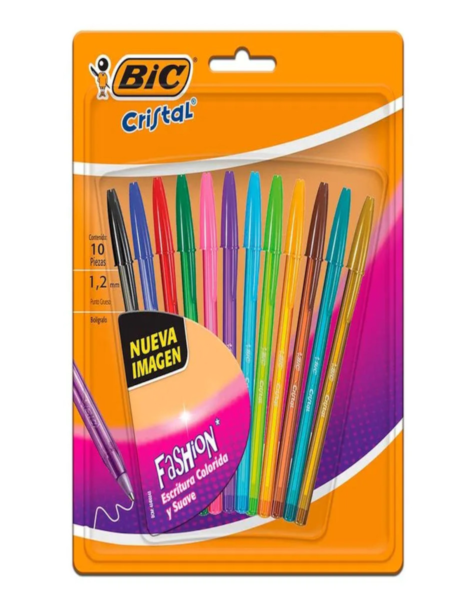 Foto 2 pulgar | Plumas Bic Cristal 10 Piezas
