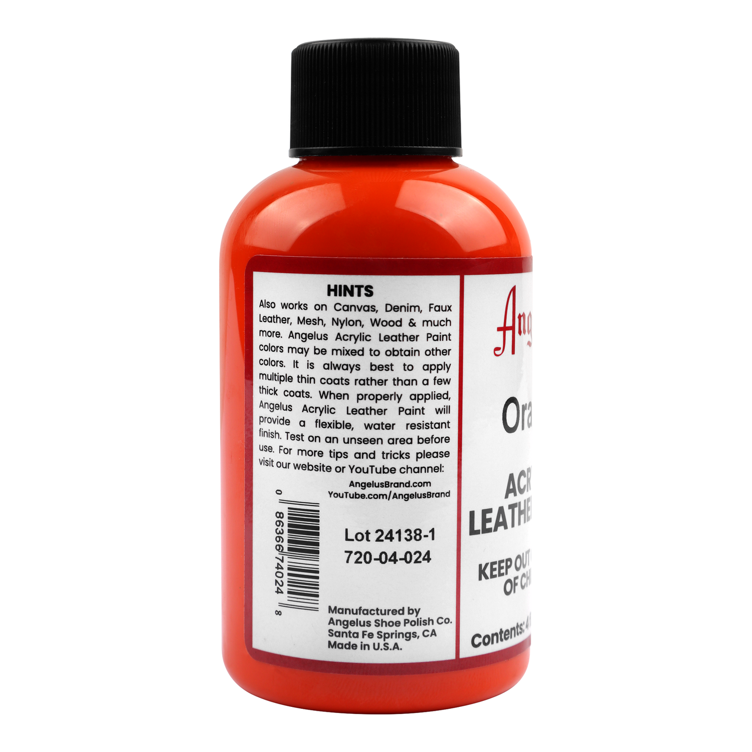 Foto 4 pulgar | Pintura Para Cuero Orange 118ml Angelus