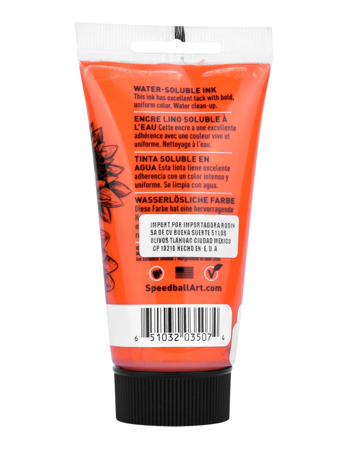 Foto 5 pulgar | Tinta Para Serigrafia Naranja Soluble En Agua 75ml Speedball
