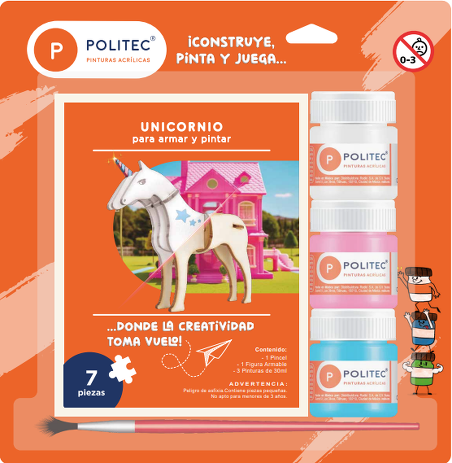 Foto 2 pulgar | Blister Con Kit Armable Unicornio Politec