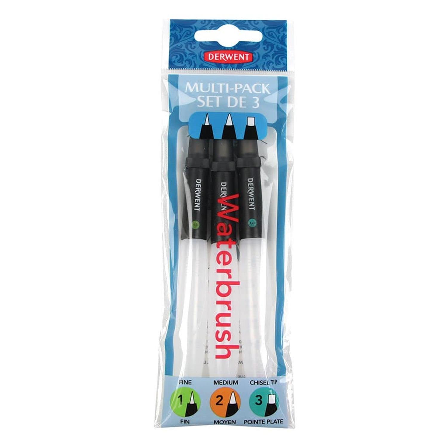Set Con 3 Pinceles Con Depósito De Agua Derwent