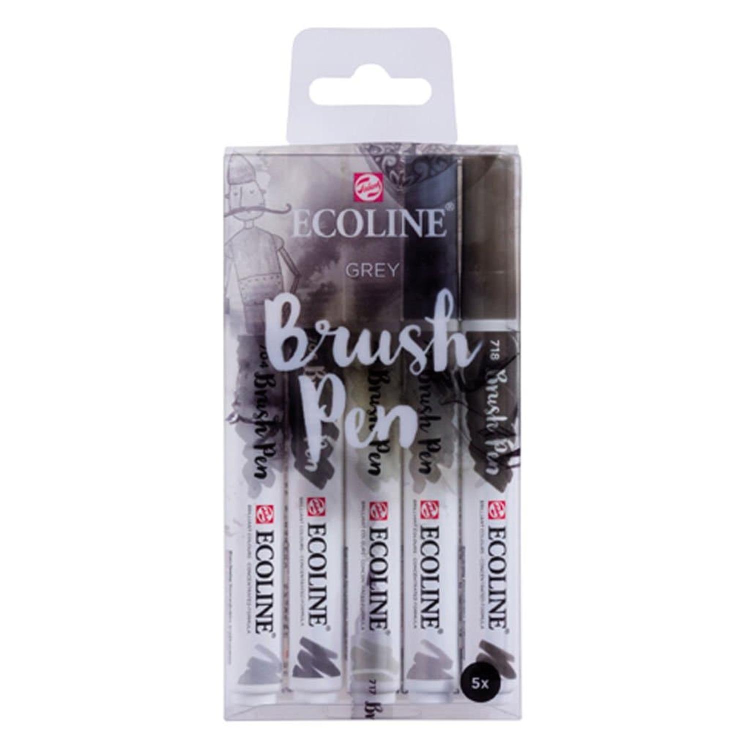 Estuche Brush Pen 5 Colores Grises N°9907 Royal Talens