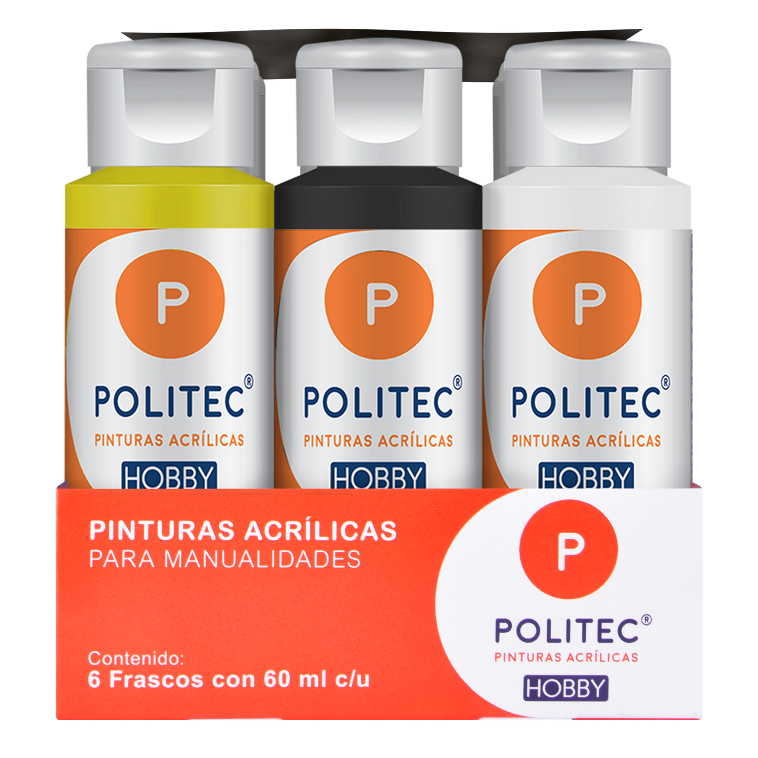 Set De Pintura Acrílica Linea Hobby 6 Piezas Politec