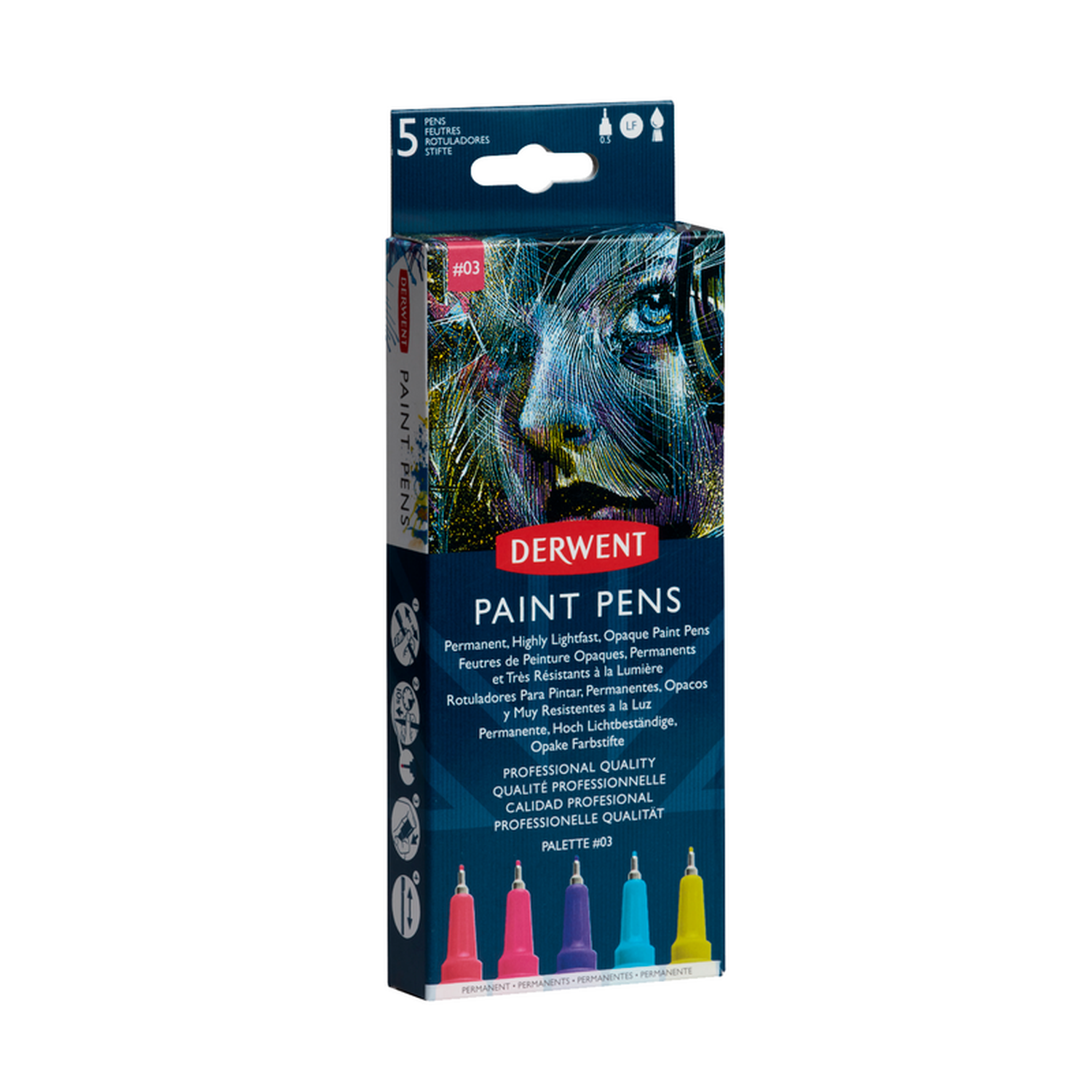 Set N° 3 Paint Pens Con 5 Colores Derwent