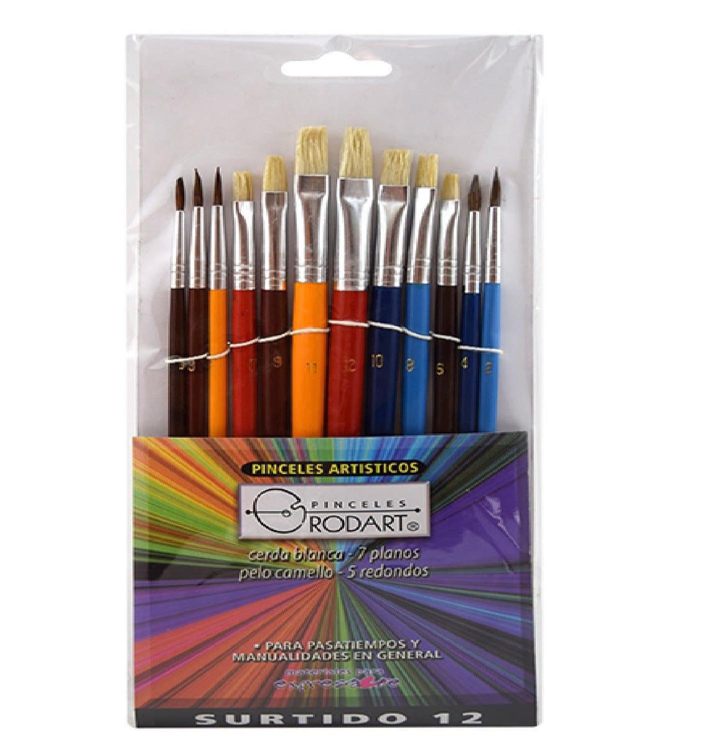 Juego De 12 Pinceles Surtidos Rodart