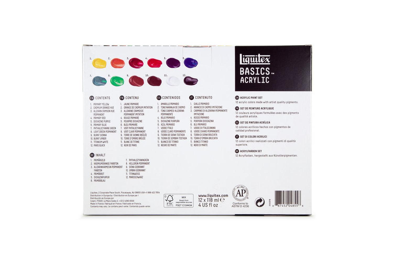 Foto 7 | Set De Pintura Acrilica Basics #3699376 12 Piezas Liquitex