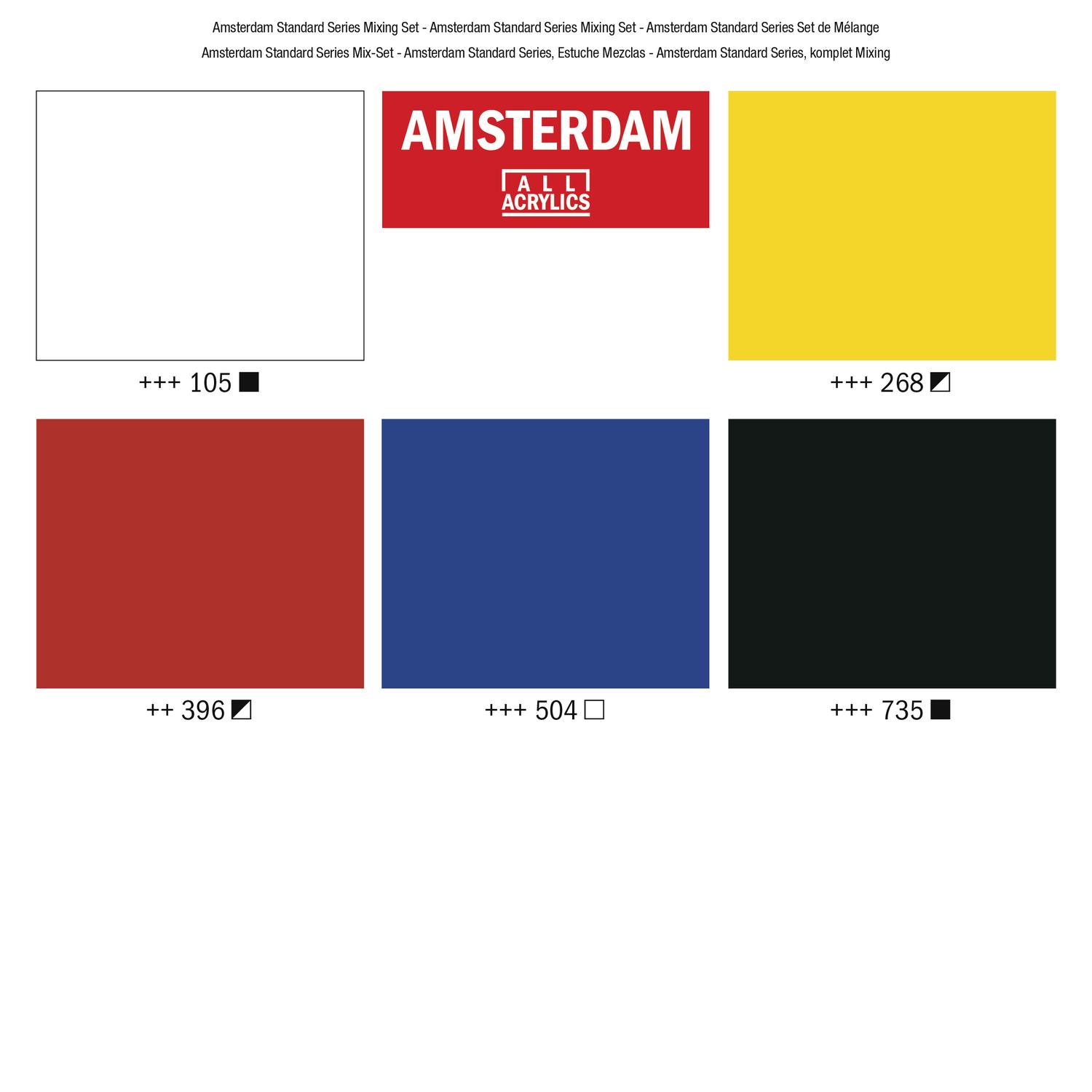 Foto 4 pulgar | Set Con 5 Acrílicos Amsterdam 120ml Royal Talens