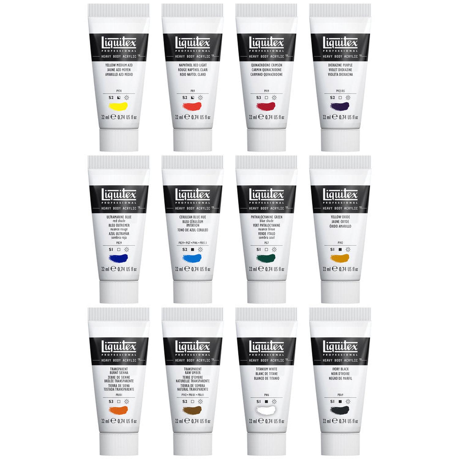 Foto 2 pulgar | Set Basico Pintura Acrilica 22ml Heavy Body 12pzs Liquitex