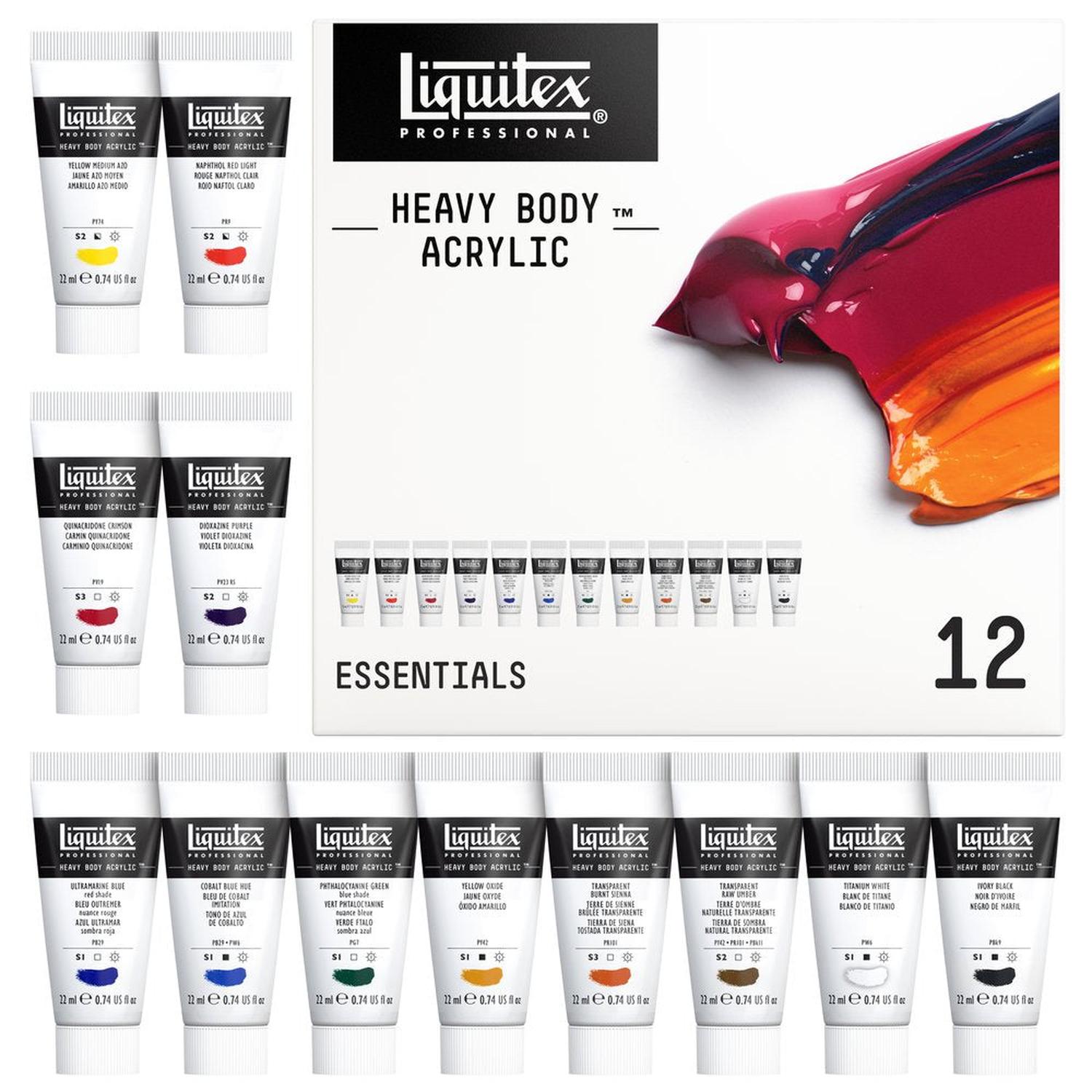 Foto 3 pulgar | Set Basico Pintura Acrilica 22ml Heavy Body 12pzs Liquitex