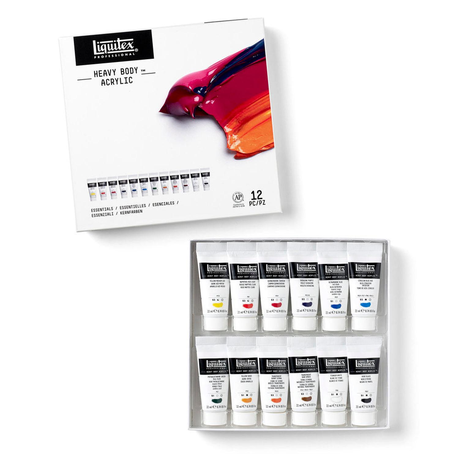 Foto 4 pulgar | Set Basico Pintura Acrilica 22ml Heavy Body 12pzs Liquitex