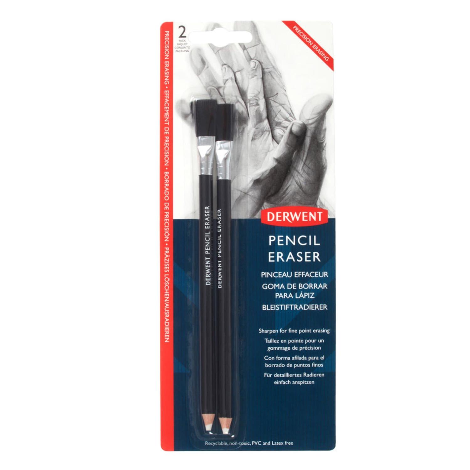Set Con 2 Gomas De Borrar En Forma De Lápiz Derwent