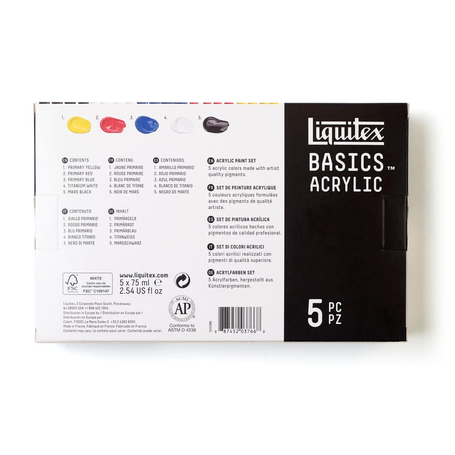 Foto 3 pulgar | Set Row Con 5 Pinturas Acrilicas 75ml Basics Liquitex