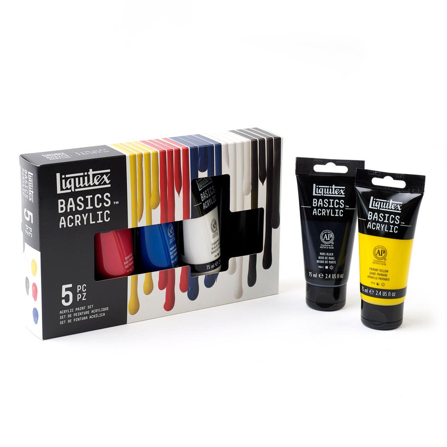 Foto 5 pulgar | Set Row Con 5 Pinturas Acrilicas 75ml Basics Liquitex