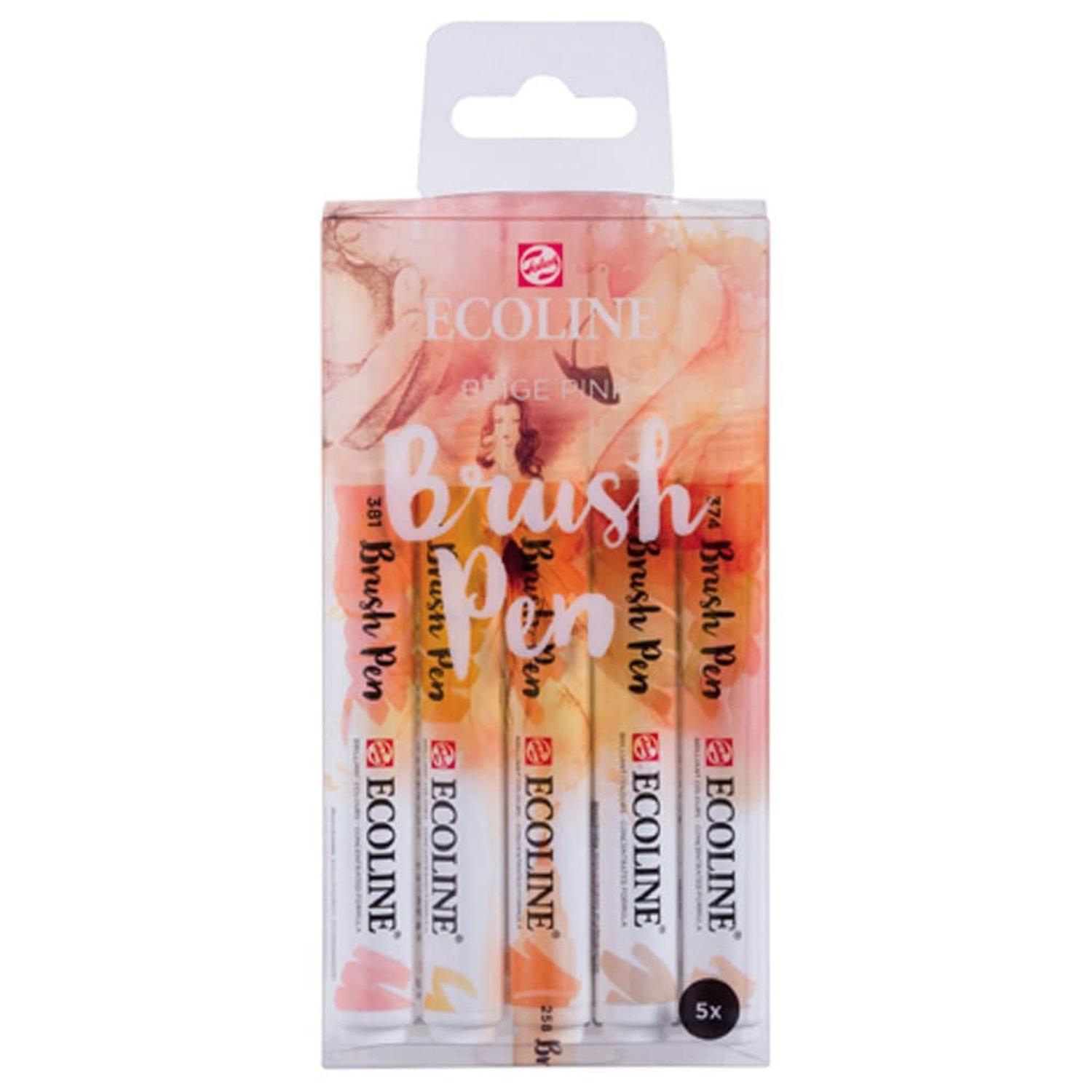 Foto 2 pulgar | Estuche Brush Pen 5 Colores Beige Rosa N°9911 Royal Talens