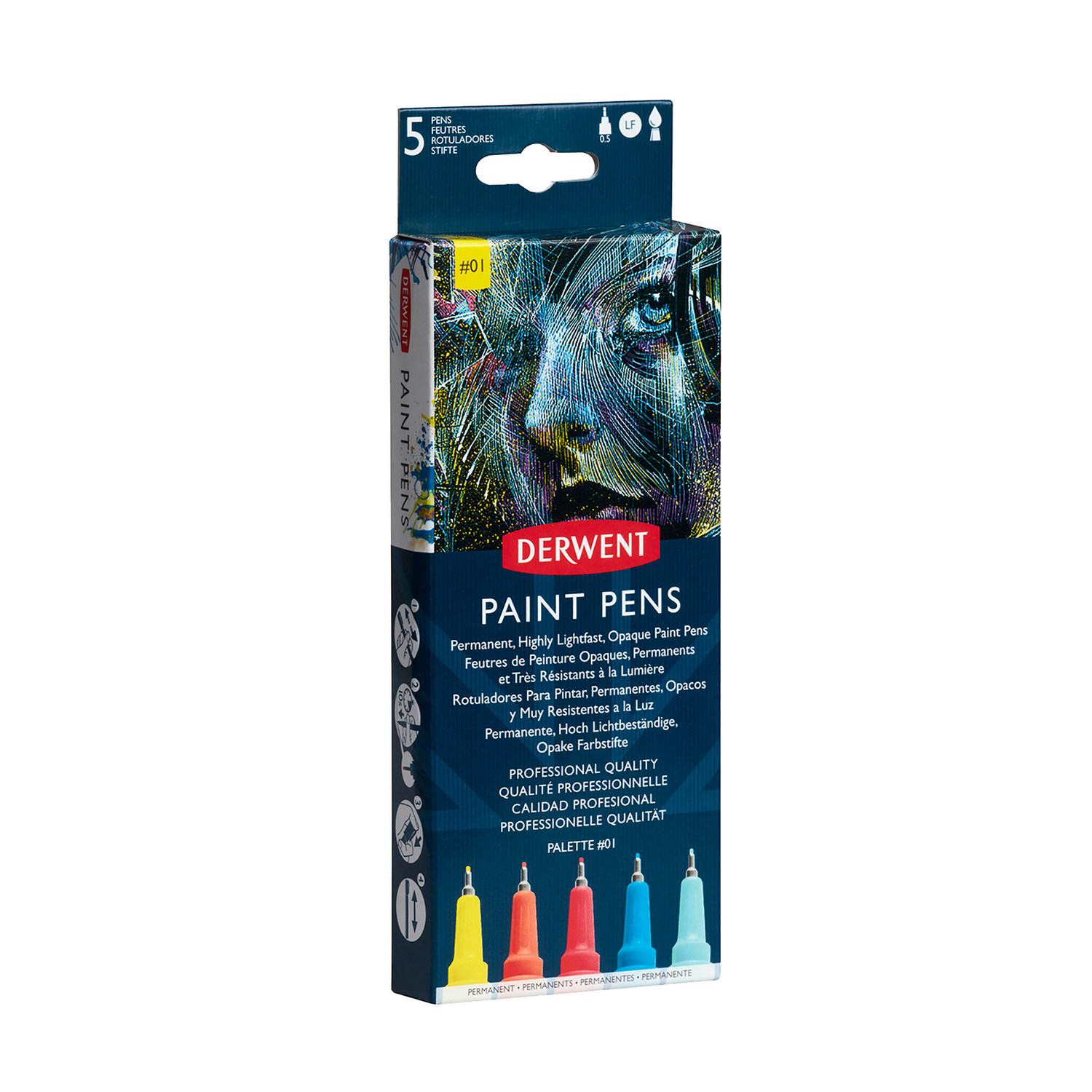 Foto 2 pulgar | Set N° 1 Paint Pens Con 5 Colores Derwent