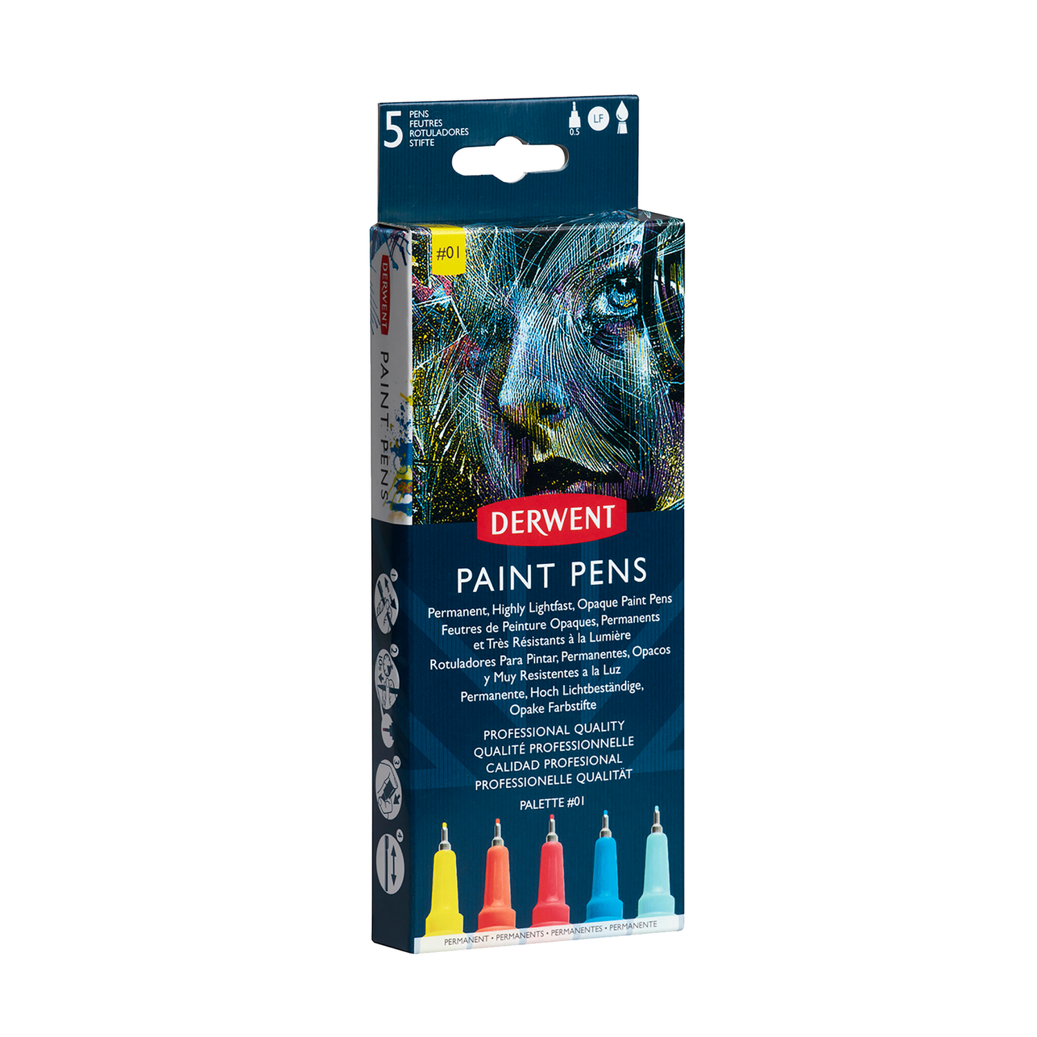 Set N° 1 Paint Pens Con 5 Colores Derwent