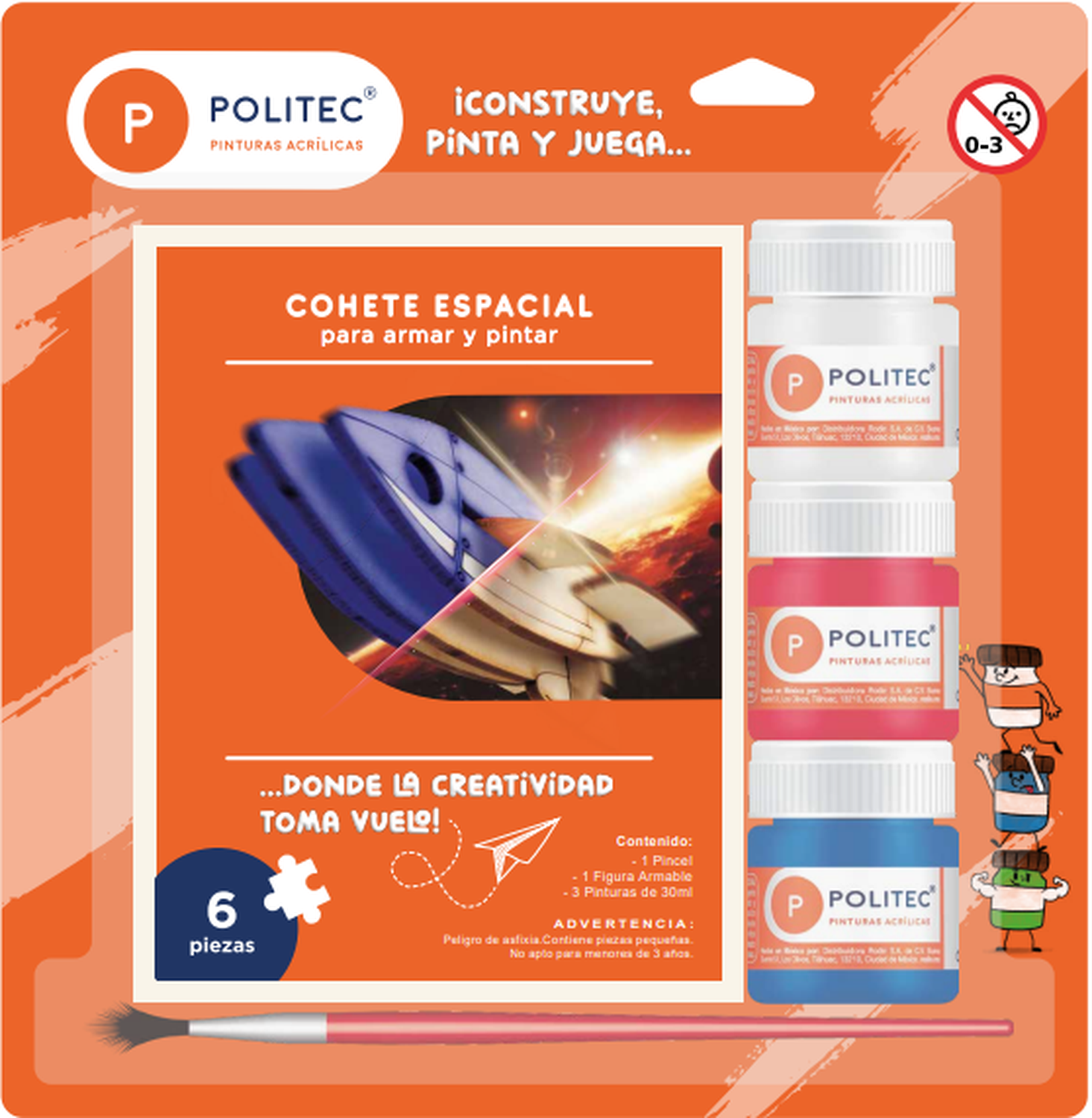 Foto 2 pulgar | Blister Con Kit Armable Cohete Politec