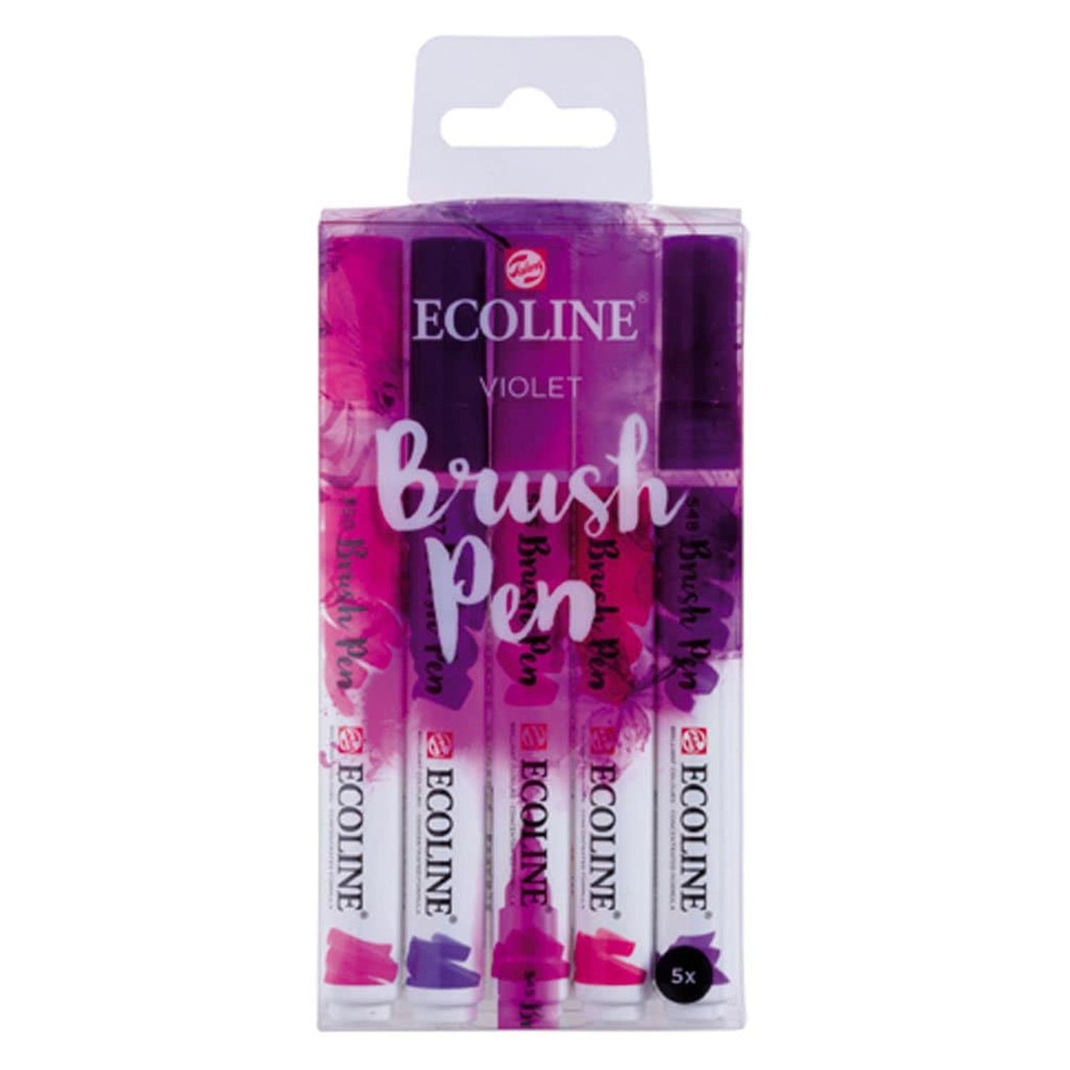 Estuche Brush Pen Con 5 Colores Violeta N°9910 Royal Talens