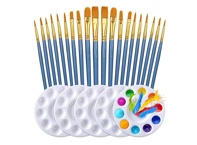 Foto 2 pulgar | Set Xtellar De 20 Pinceles Premium Para Arte Acrílico  Oleo Y Acuarela Con 5 Paletas Incluidas