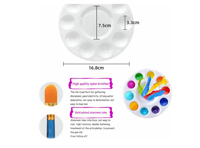 Foto 4 pulgar | Set Xtellar De 20 Pinceles Premium Para Arte Acrílico  Oleo Y Acuarela Con 5 Paletas Incluidas