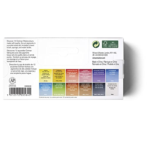 Foto 5 pulgar | Venta Internacional - Set de Acuarelas Winsor & Newton Cotman Field Box 12 Colores