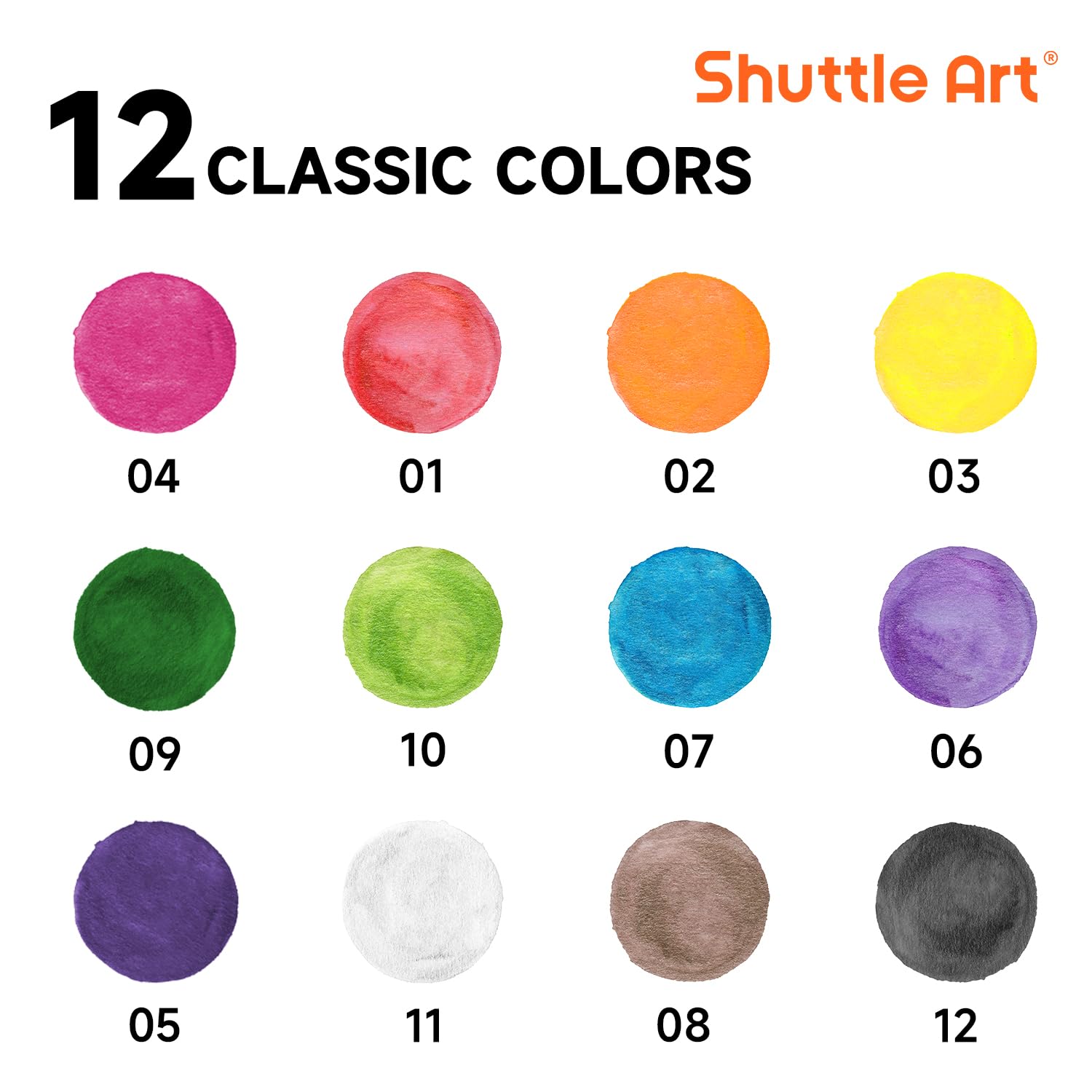 Foto 4 pulgar | Set De Pintura De Acuarela Shuttle Art De 12 Colores, Paquete De 30 Con Pincel - Venta Internacional.