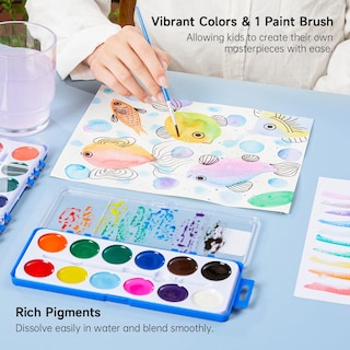 Foto 4 | Set De Pintura De Acuarela Shuttle Art De 12 Colores, Paquete De 30 Con Pincel - Venta Internacional.